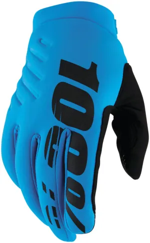 100% Brisker Gloves - Turquoise, Full Finger, Men's, X-Large