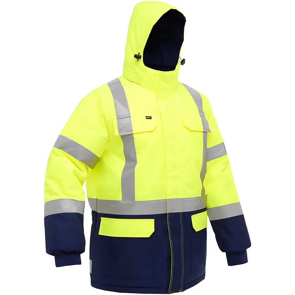 Bisley 343M6450X-YLNV/2X ANSI Type R Class 3 and CSA Z96 Class 2 X-Back Extreme Cold Jacket with Navy Bottom