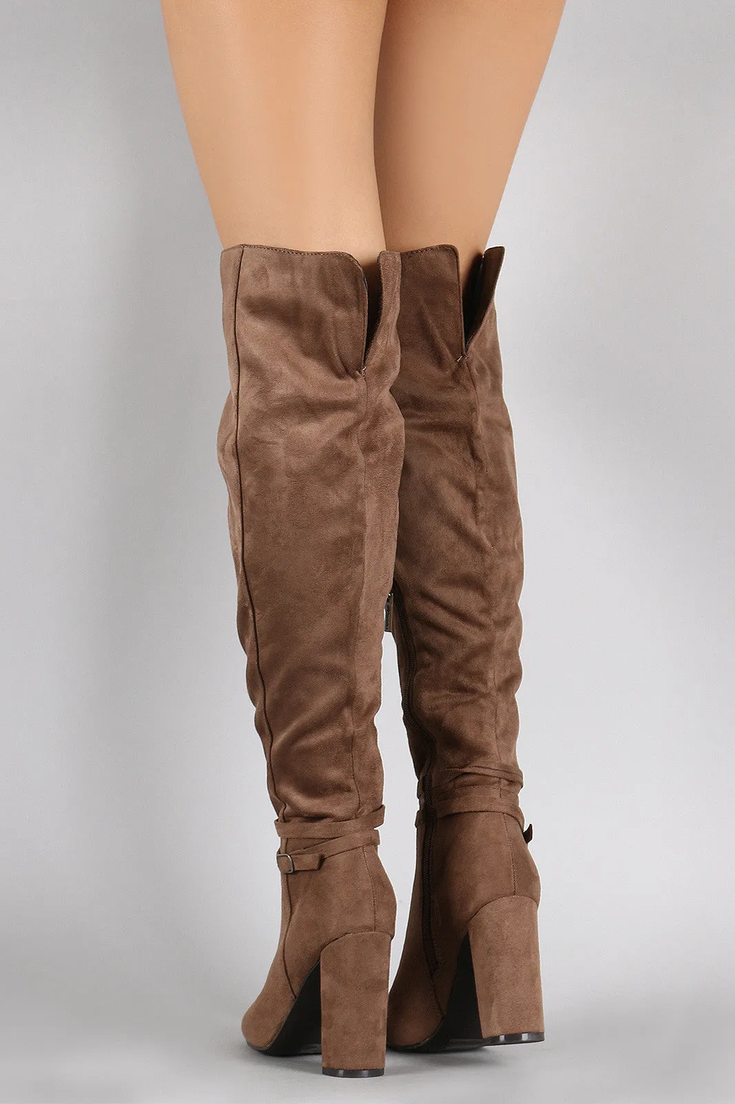 Breckelle Slouchy Over the Knee Chunky Heeled Boots