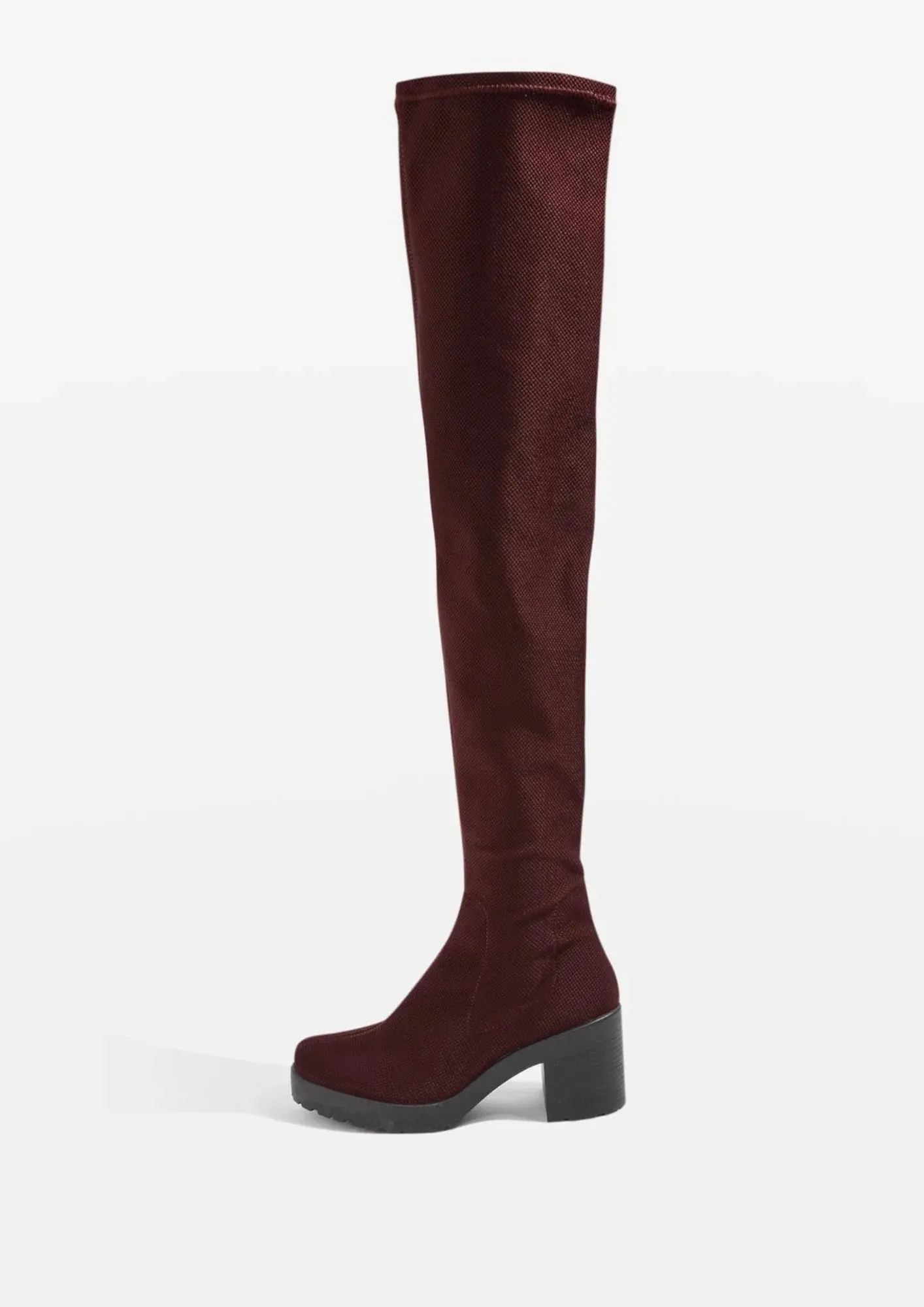 BURGUNDY OVER-THE-KNEE BOOTS