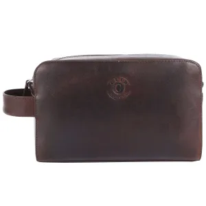 Deep Brown Wash Bag: 14.5x24x10 cm Dimensions