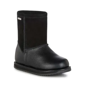 EMU - Kids -Trigg Black Waterproof Leather Wool Slip On Boot