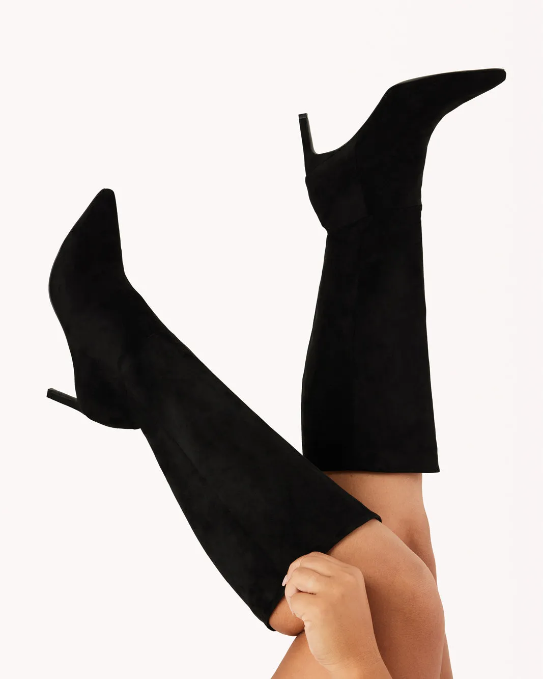 HARLEN EXTENDED CURVE - BLACK SUEDE