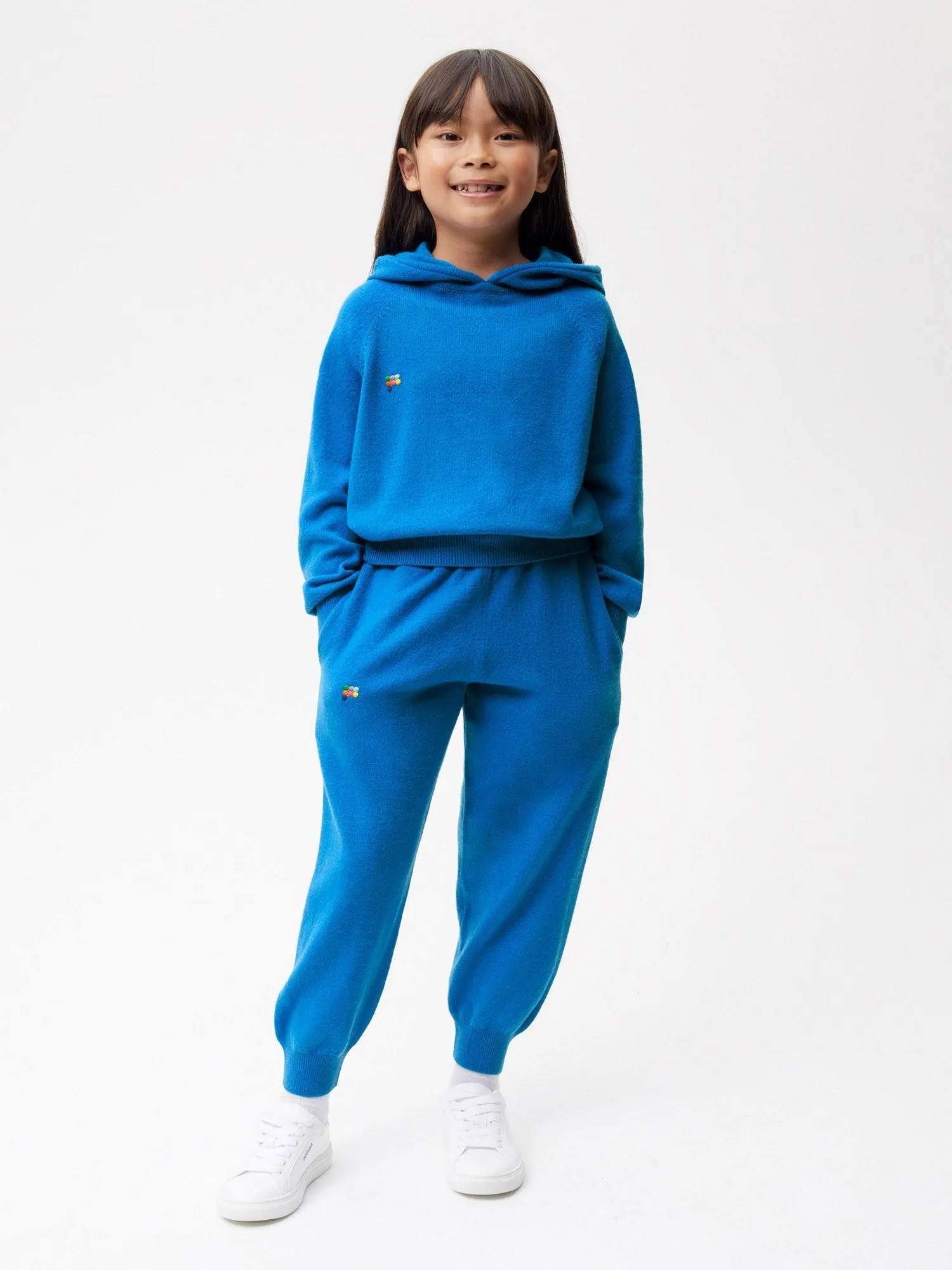 Kids' Recycled Cashmere Hoodie—cerulean blue