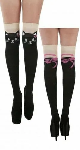 Kittycat Over The Knee Socks in Cream