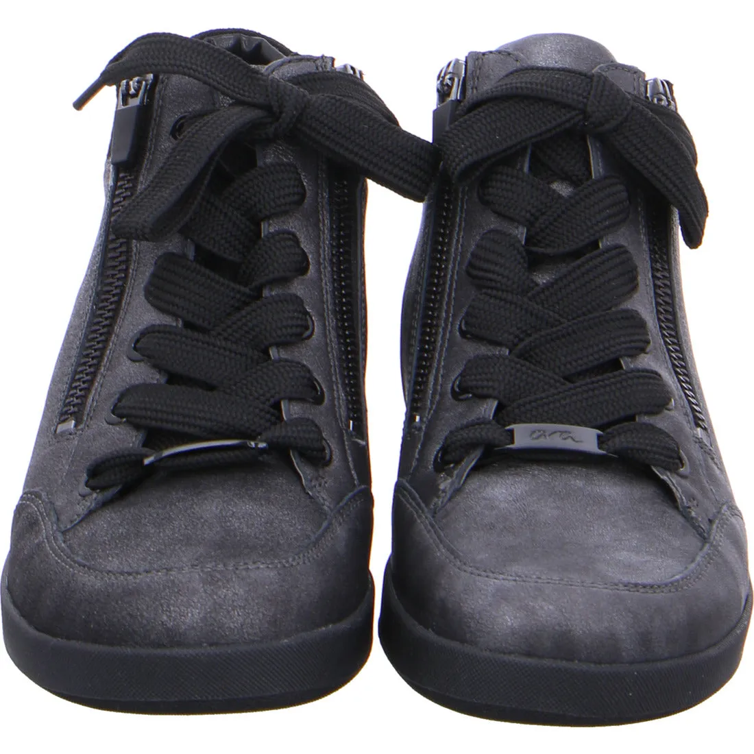 Lazio Lace Up Zipper Wedge Heel High Top Trainer Shoe