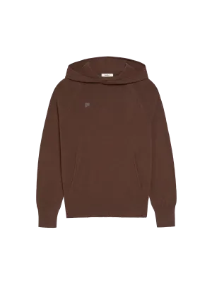 Mens Recycled Cashmere Hoodie—chestnut brown