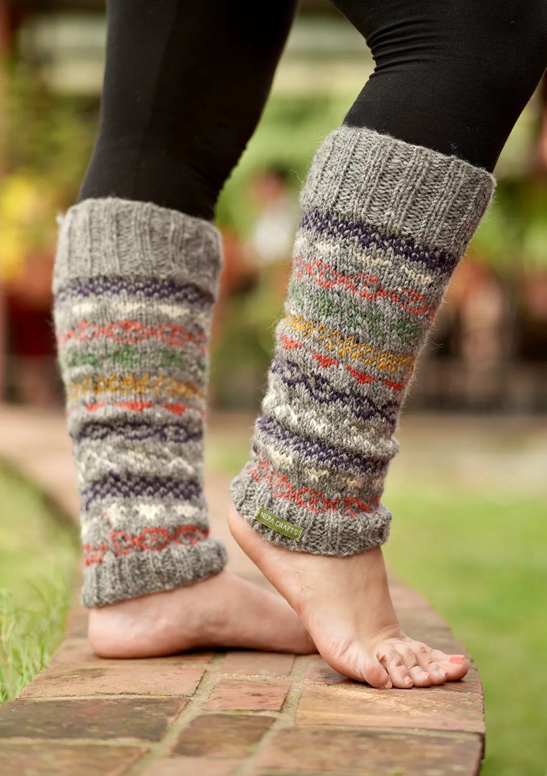 Multicolor Grey  Pure Wool Legwarmers