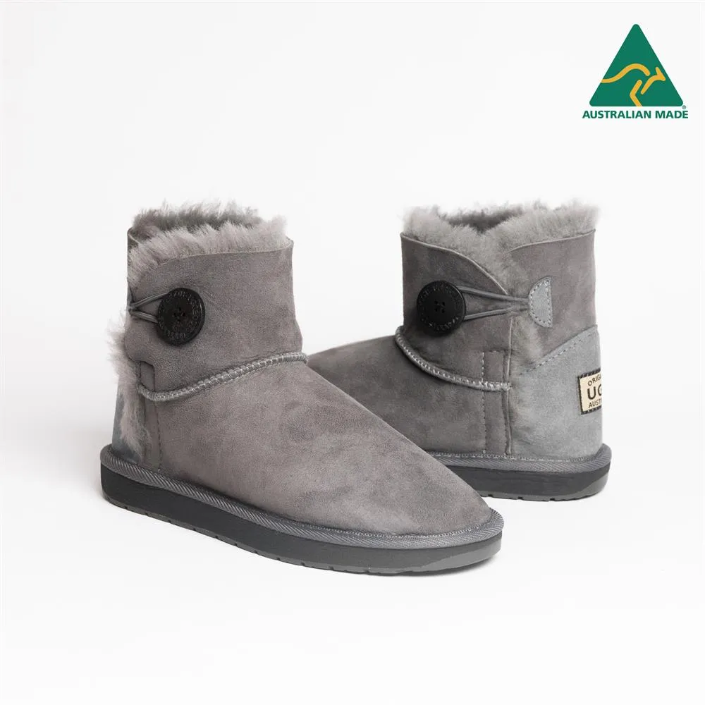 Original UGG Australia Australian Made Mini 1 Button Grey Ugg Boots