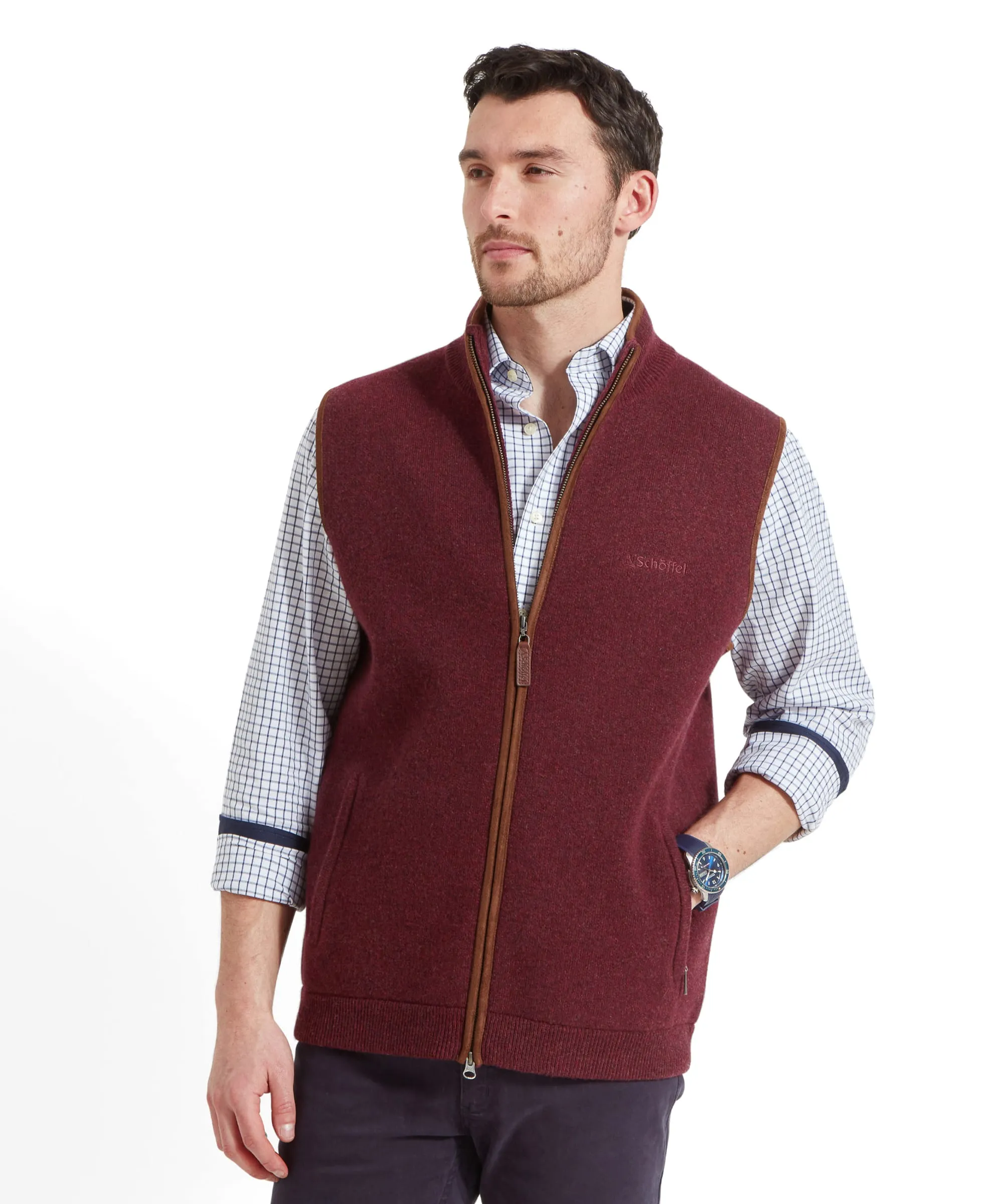 Orkney Merino Gilet - Damson