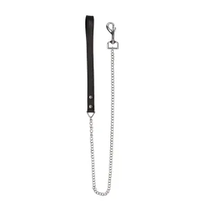 Ouch! Pain - Grain Leather Chain Leash with Classic Handle