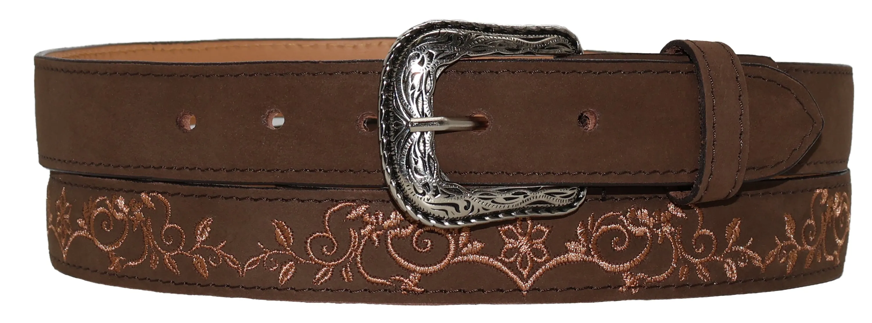 Silverton Jennifer All Leather Western Kid Belt (Brown)