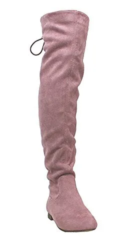 Women's Benson-1 Suede Drawstring Tie Riding Over The Knee Boots