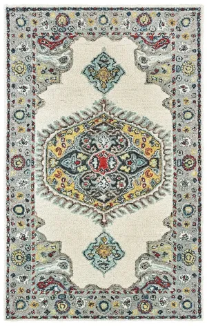 Zahra 75505 Ivory/Grey Rug